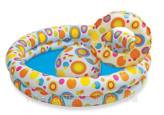Детский надувной бассейн Intex 59460 + круг + мяч, numer zdjęcia 4