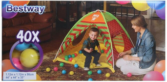 Палатка детская + 40 разноцветных шариков Bestway 68080, фото №6