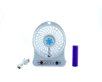 Мини вентилятор mini fan XSFS-01 с аккумулятором 18650 White, фото №2
