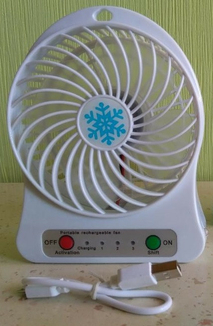 Мини вентилятор mini fan XSFS-01 с аккумулятором 18650 White, фото №4