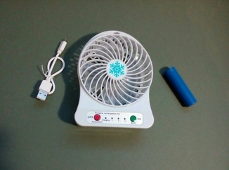 Мини вентилятор mini fan XSFS-01 с аккумулятором 18650 White, фото №6