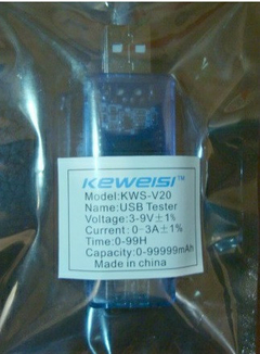 USB тестер тока напряжения потребляемой энергии KEWEISI Blue, photo number 11