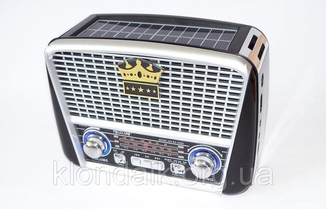 Портативная колонка MP3 USB Golon RX-455S Solar с солнечное панелью Black-Silver, фото №3