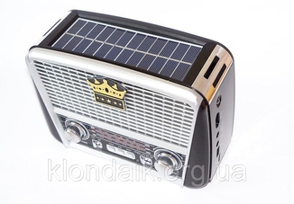 Портативная колонка MP3 USB Golon RX-455S Solar с солнечное панелью Black-Silver, фото №4