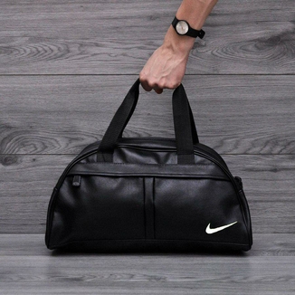 Фитнес-сумка найк, Nike для тренировок. Черная. Кожзам, фото №2