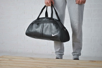 Фитнес-сумка найк, Nike для тренировок. Черная. Кожзам, фото №10