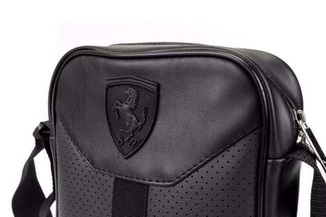 Стильная сумка через плечо, барсетка Puma Ferrari, пума ферари. Черная, фото №3