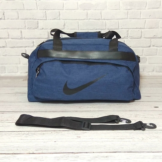 Качественная сумка найк, Nike для спортазала, дорожная. Коттон, полиэстер. Синяя, фото №3