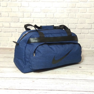 Качественная сумка найк, Nike для спортазала, дорожная. Коттон, полиэстер. Синяя, фото №5