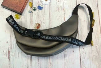 Стильная женская поясная сумочка, бананка Balenciaga, баленсиага. Графит. Турция., photo number 3