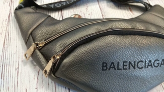 Стильная женская поясная сумочка, бананка Balenciaga, баленсиага. Графит. Турция., photo number 4