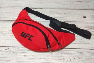 Поясная сумка, Бананка, барсетка юфс, UFC. Красная, фото №3