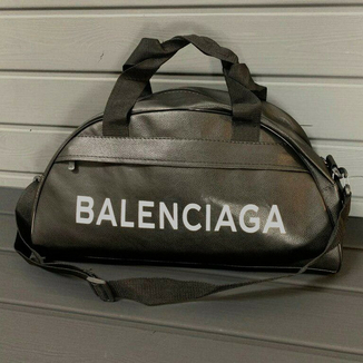 Спортивная фитнес-сумка найк, Balenciaga для тренировок. Черная. Кожзам, фото №2