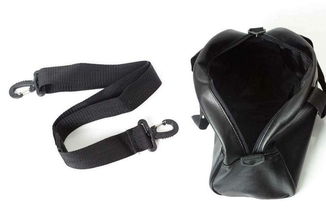 Спортивная фитнес-сумка найк, Balenciaga для тренировок. Черная. Кожзам, фото №3