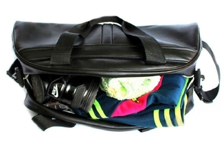 Спортивная фитнес-сумка найк, Balenciaga для тренировок. Черная. Кожзам, фото №5