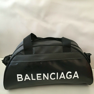 Спортивная фитнес-сумка найк, Balenciaga для тренировок. Черная. Кожзам, фото №9