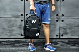 Молодежный городской, спортивный рюкзак, портфель New Balance, нью бэланс. Черный, фото №9