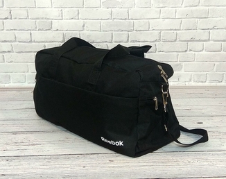 Спортивная, дорожная сумка рибок, Reebok с плечевым ремнем. Черная, фото №5