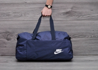 Спортивная, дорожная сумка найк, nike с плечевым ремнем. Синяя, фото №7