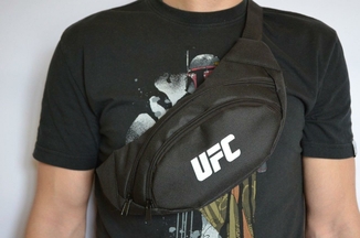 Поясная сумка, Бананка, барсетка юфс, UFC. Черная, фото №4