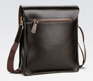 Качественная мужская сумка через плечо Polo Videng, поло. Темно-коричневая. 24x21x7, фото №6