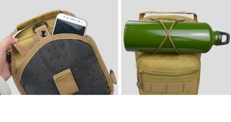 Тактическая сумка-рюкзак, барсетка на одной лямке, хаки. T-Bag 3, фото №5