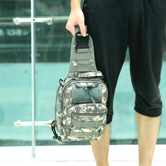 Тактическая сумка-рюкзак, барсетка, бананка на одной лямке, пиксель., photo number 7