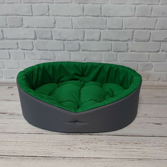 Кровать для животных, лежак для собак и кошек. Серый с зеленым., фото №5