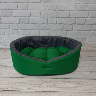 Лежак двухсторонний для собак и кошек. Зеленый с серым, фото №4