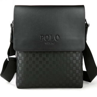 Мужская сумка через плечо Polo Videng, поло. Черная. 28x22x4,5, фото №2