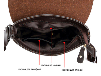 Мужская сумка через плечо Polo Videng, поло. Черная. 28x22x4,5, фото №8