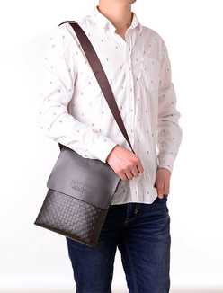 Мужская сумка через плечо Polo Videng, поло. Коричневая. 28x22x4,5, фото №6