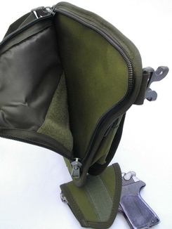 Тактическая (поясная) наплечная сумка с отделением под пистолет Olive, фото №6