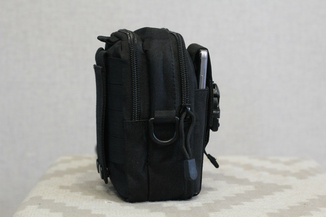 Тактическая универсальная (поясная) сумка - подсумок с ремнём Mini warrior с системой M.O.L.L.E (с101 черная), photo number 7