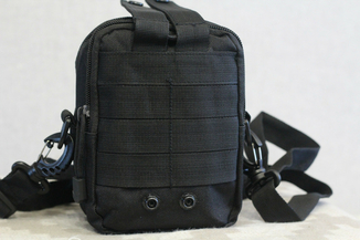 Тактическая универсальная (поясная) сумка - подсумок с ремнём Mini warrior с системой M.O.L.L.E (с101 черная), фото №8