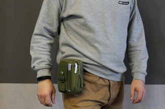 Тактическая универсальная (поясная) сумка - подсумок Mini warrior с системой M.O.L.L.E Olive (001 олива), фото №4