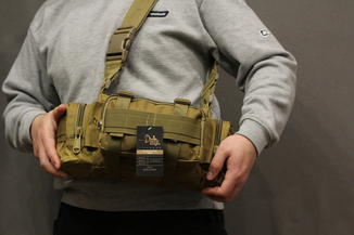 Тактическая универсальная (поясная, наплечная) сумка Silver Knight с системой M.O.L.L.E Coyote (105-coyote), photo number 4