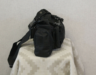 Тактическая универсальная (поясная, наплечная) сумка с системой M.O.L.L.E Black (104 черная), фото №8