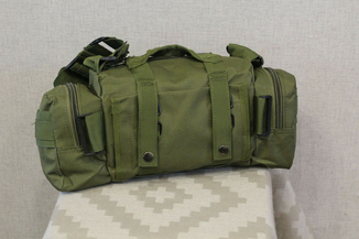 Тактическая универсальная (поясная, наплечная) сумка с системой M.O.L.L.E Black (104 олива), фото №11