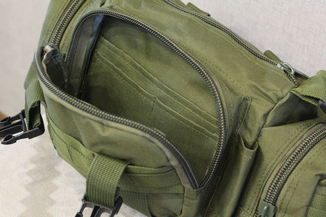 Тактическая универсальная (поясная, наплечная) сумка с системой M.O.L.L.E Black (104 олива), фото №8