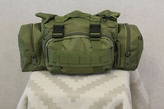 Тактическая универсальная (поясная, наплечная) сумка с системой M.O.L.L.E Black (104 олива), фото №10