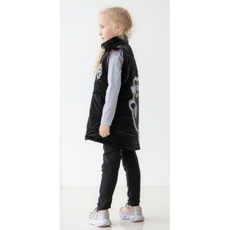 Дитяча куртка жилетка з світловідбиваючими елементами Nyusya чорна 110 ріст 1061c110, фото №7
