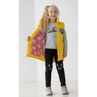 Дитяча куртка жилетка з світловідбиваючими елементами Nyusya жовта 110 ріст 1061b110, numer zdjęcia 8