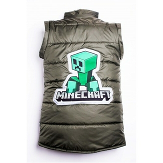Дитяча куртка жилетка зі світловідбиваючими елементами MineCraft хакі 128 ріст 1062d128, numer zdjęcia 5