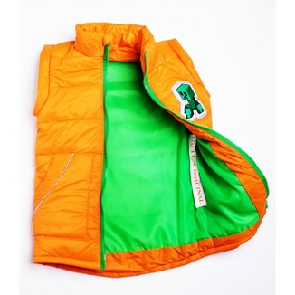 Дитяча куртка жилетка з світловідбиваючими елементами MineCraft помаранчева 128 ріст 1062c128, numer zdjęcia 6