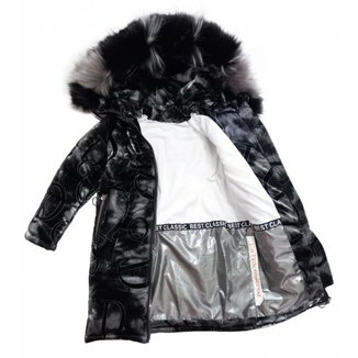 Зимове супер довге пальто Bahiriya зі світловідбивачами чорне 116 ріст 1066c116, фото №3