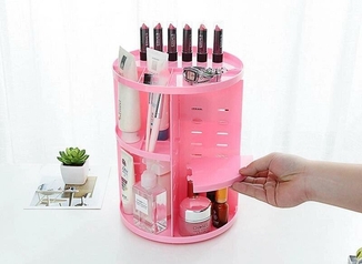 Вращающийся органайзер для косметики Rotation Cosmetic Organizer, pink, фото №4