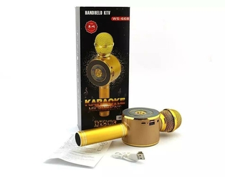 Беспроводной микрофон караоке Ws-668, gold, фото №2