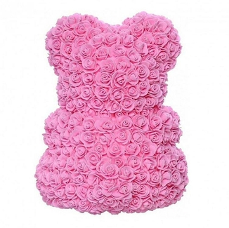 Мишка из роз Bear Flowers 25 см розовый, numer zdjęcia 3