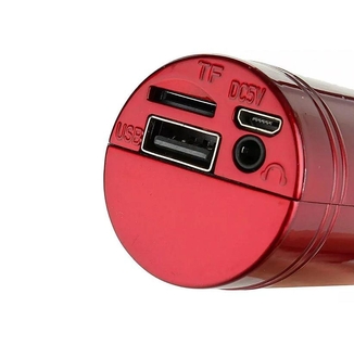 Беспроводной микрофон караоке с динамиком и цветомузыкой Ws-1816, red, фото №5